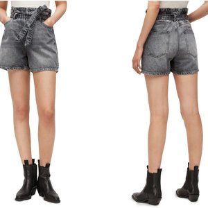 ALLSAINTS Palmer Paperbag Waist Denim Shorts, S 27